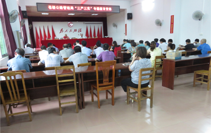 蒼梧公路管理局召開(kāi)“三嚴(yán)三實(shí)”專(zhuān)題教育黨課